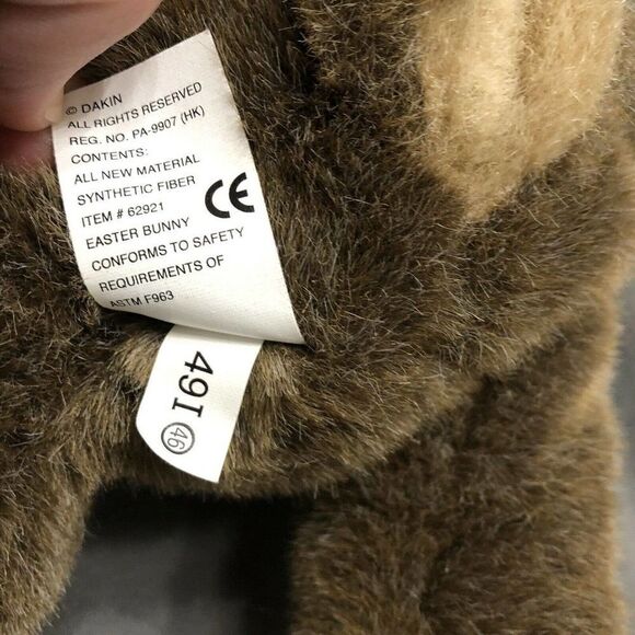 Vintage Dakin Brown Rabbit Plush Weighted Paws - Picture 3 of 5